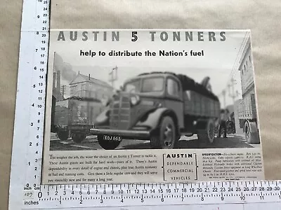  Austin 5 Tonner Truck Lorry Advert 1945 Commercial Vehicle Coal Delivery Works • £4.95