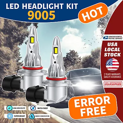 2Pcs 9005(HB3) LED Headlight High Beam 30000LM 6000K CANbus For Dodge Viper Dart • $18.99