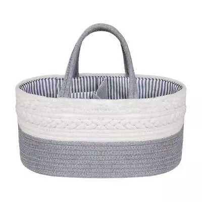 Baby Diaper Caddy Organizer Basket Cotton Rope Woven Diaper Storage Bin • £28.20