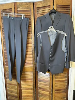 Pal Zileri Cerimonia Italian 3 Piece Suit Wool EU48 US38x31.5” LuxuryGray Drop 8 • $59.99