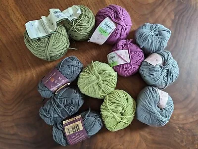 Lot (12) Cotton Silk Cashmere Blend Yarn Luisa Harding Sampa Misti Alpaca  • $40