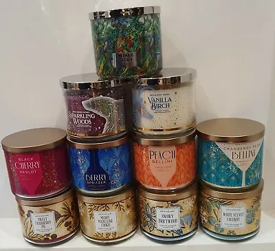 Bath & Body Works 3 Wick Candles FREE POST From USA • £26.99