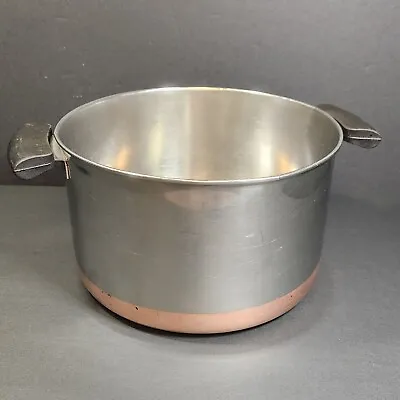 VTG Revere Ware 6 Qt Stock Pot  S  Stamp Stainless Steel Copper - No Lid Defect • $19.95
