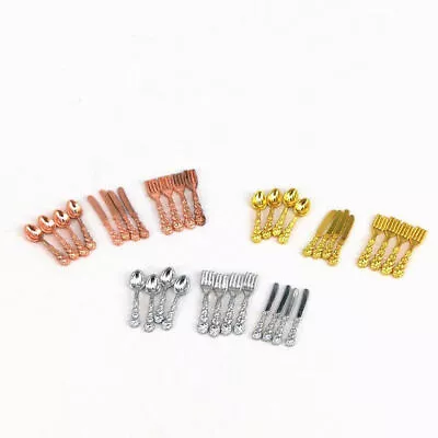 12x 1/12 Dollhouse Miniature Knives Spoons Mini Kitchen Metal Tableware Set • $7.48