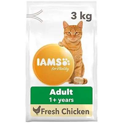 IAMS Complete Dry Cat Food For Adult 1+ Cats With Chicken 3 Kg • £14.21