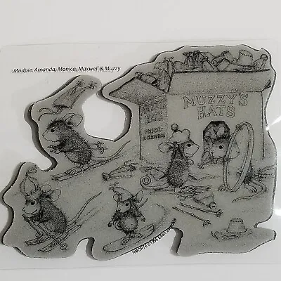 House Mouse Muzzy's Hat Box Cling Rubber Stamp HMCR76 • $45