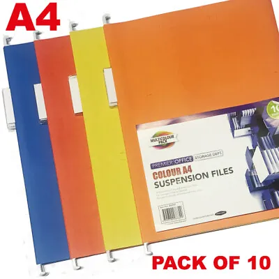 £8.99 • Buy A4 Suspension Files Storage In Filing Cabinet Hanging File Insert Tabs Set Of 10