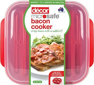Microwave Bacon Cooker Splatter Proof Crisper Tray With Lid Dishwasher Safe BPA • £12.78