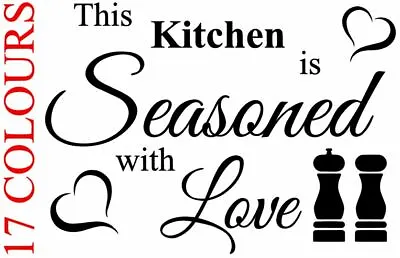 £2.49 • Buy This Kitchen Is Seasoned With Love Wall Art Vinyl Decal Sticker Cafe Dining