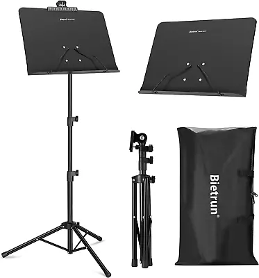 Sheet Music Stand Full Metal Carrying Bag Height Adjustable Sturdy Portable Clip • $41.99