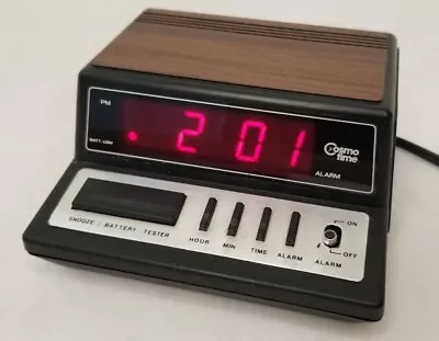 Vintage Cosmo Time Wood Grain Alarm Clock E-519  Electric Digital  • $14.74