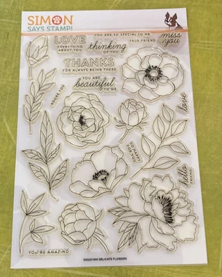 £5.50 • Buy Simon Says Stamp - Delicate Flowers Clear Stamp Set (6x8)