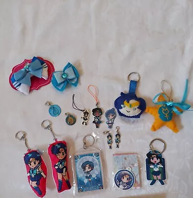 HANDMADE Sailor Moon ꧁☿▶ Sailor Mercury ◀☿꧂ Wand Keychain Strap Bow Figure • £47.51