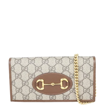 $1265 • Buy Gucci GG Supreme Horsebit 1955 Chain Wallet