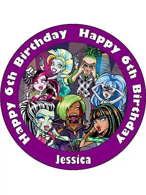 Monster High 19cm Cake Toppers Edible Icing Image Birthday Cake Decorations #01 • $10.24