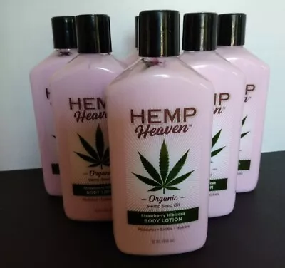 5 Pack Hemp Heaven Organic Hemp Oil Strawberry Hibiscus Moisturizing Lotion 12oz • $30