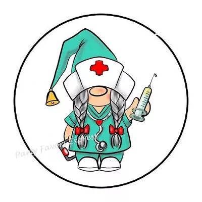 Nurse Doctor Gnome Envelope Seals Labels Party Favor Stickers • $2.25