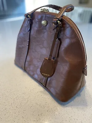 Coach 31407 British Tan Rust Leather Embossed Peyton  Handbag • $38