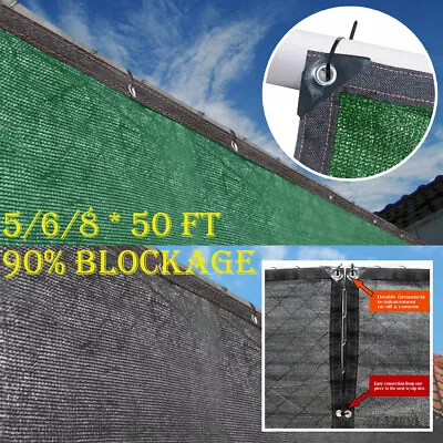 Black Green 5/6/8 X 50FT Fence Windscreen Privacy Screen Shade Cover Mesh • $33.92