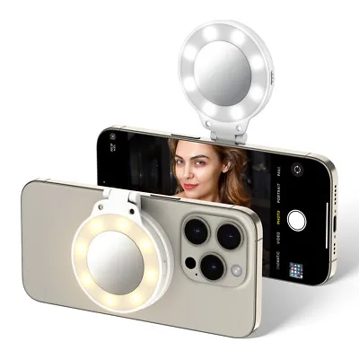 Magnetic Selfie Ring Light LED Lighting Vlog Video Mirror Camera Grip Compatible • $28.99