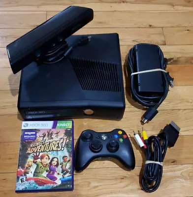 Xbox 360 S Slim 4GB 1439 Console Kinect Bundle Controller Power AV + TESTED! • $71.09