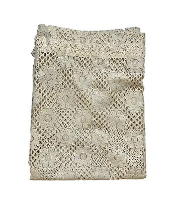 VINTAGE 60s 70s SEARS IVORY DAISY FLAT LACE CURTAIN DRAPE PANEL 3 AVAILABLE • $19.99