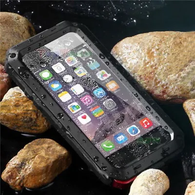 $19.99 • Buy Water Resistant Shockproof Metal Case Cover +Tempered Glass For IPhone & Samsung