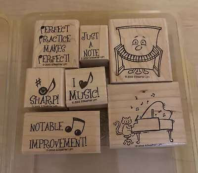 Stampin’ Up! Music Teacher “I LOVE MUSIC”MOUNTED Rubber Stamps Set Of 7 • $9.85