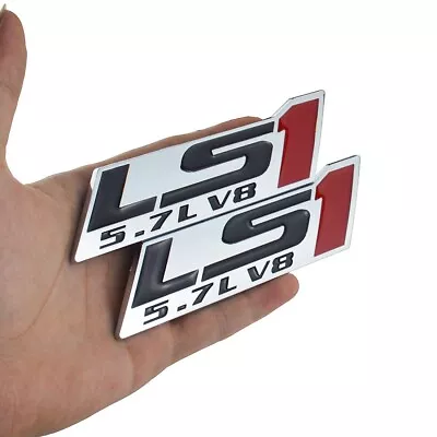 2x LS1 5.7L V8 Engine Emblems Badge Nameplate 3D Sticker  Logo Red • $12