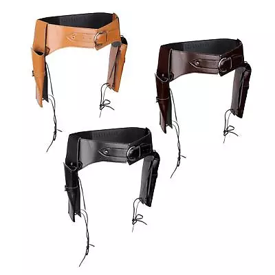 Medieval Pirate Holster With Belt Cosplay Men Cowboy Western PU Leather Belt • £21.55