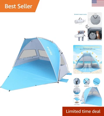 $58.89 • Buy Compact Beach Tent - 2-3 Person - UPF 50+ UV Protection - Water Repellent