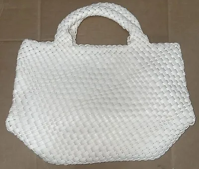 KALIDI Woven Tote Bag Women Macaron Soft Leather Weave Handbag Purse Wrist Bag • $38.99