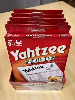 NEW! Lot Of Five (5) Hasbro Yahtzee Score Cards (80 Each) With Display Stand • $35