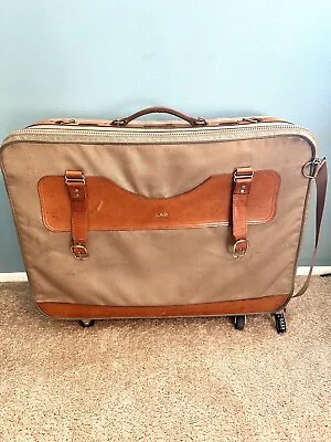 Vintage Mark Cross Rolling Suitcase With Leather Embellishments • $150