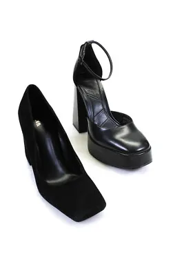 $29.01 • Buy Zara Womens Black Ankle Strap Platform Block Heel Sandals Shoes Size 8 Lot 2