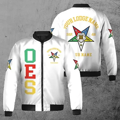 Customize Name Order Of The Eastern Star Masonic Lodge OES  Bomber Jacket S-5XL • $45.59