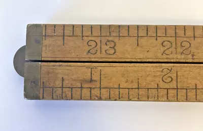 Vintage Stanley No 68  24  Boxwood Brass Folding Ruler Tool Antique • $7.99