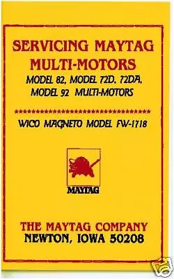 Service Manual For Maytag Model 82 72d 72da & 92 • $7.25