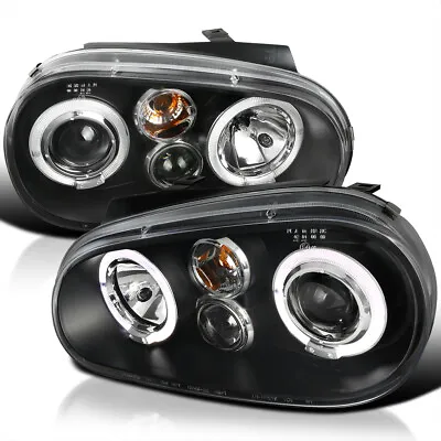 Black Fits 1999-2005 Vw Golf Gti R32 Mk4 Led Halo Projector Headlights Lamps • $133.99