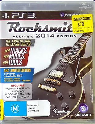 Rocksmith 2014 Edition PS3 Game With Manual • $13.95