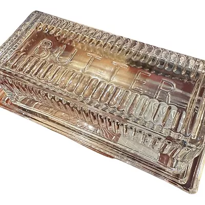 Vintage Crystal Class Butter Dish 17cm X 8cm X 7cm Excellent Condition Like New • $12.77