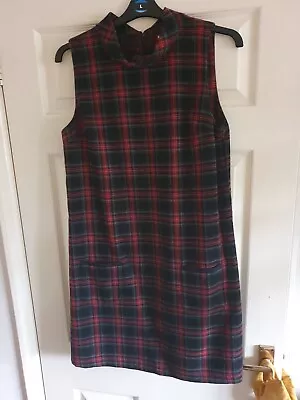 Peacocks Tartan Lined Pinafore Sleeveless Dress Size 12 • £5