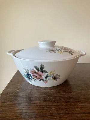 £15 • Buy 1970’s Alfred Meakin, Glow White Ironstone, Cook/Serve Dish - Rose Design, VGC