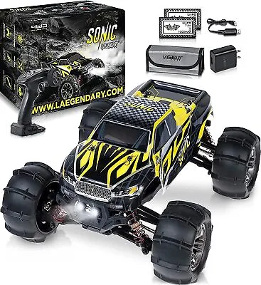 Laegendary Sonic 4x4 RC Car 1:16 Brushless Motor Up To 37 Mph - Black/Yellow • $61.55