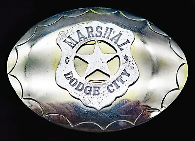 Marshal Dodge City Kansas Law Enforcement Old Stock Vintage Belt Buckle • $26.25