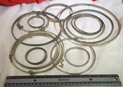 Lot Of Antique Vintage Metal Chandelier Hanging Lamp Rings Parts • $20