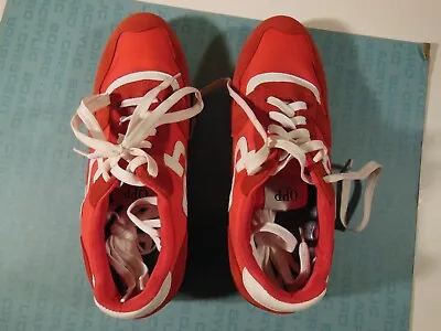 OPP Shoes France New Lace-Up Suede Sneakers Red Mens US Size 11 • $65