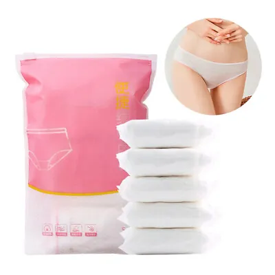 £5.66 • Buy 5-Pack Womens Disposable Underwear Mid-rised Travel Menstrual Period Panties