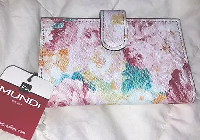 Mundi Floral Wallet Card Holder Organization Small Pastel Floral Manmade NWT • $12.79