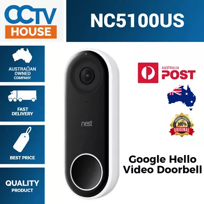 Google NC5100US Hello Video Doorbell Smart WiFi Video Doorbell • $342.69